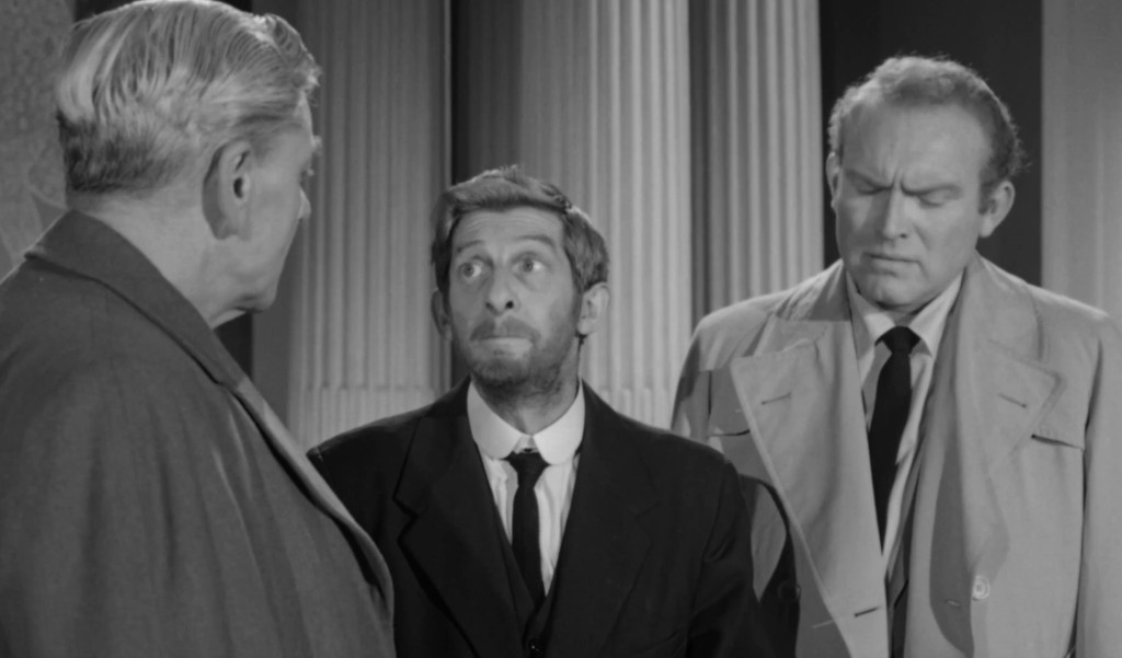 Jack MacGowran with Andre Morell and Gene Evans. 