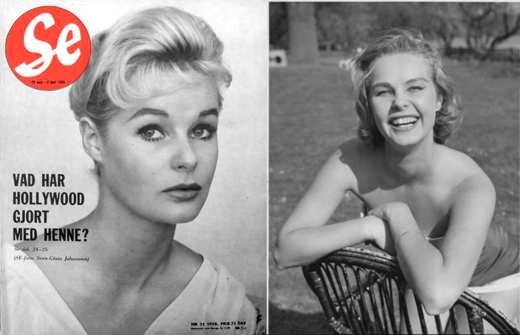 A vintage magazine cover featuring a woman with blonde hair and a stylish hairstyle, posing with a thoughtful expression. The magazine title 'Se' is prominently displayed in red.